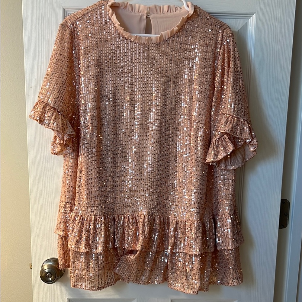 Chic Soul Pink Ruffle Top